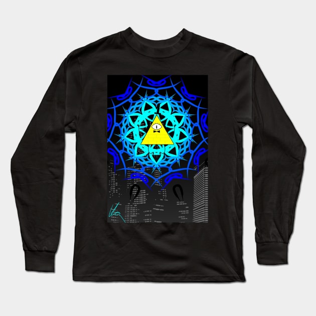 Cipher in the City Long Sleeve T-Shirt by CipherArt